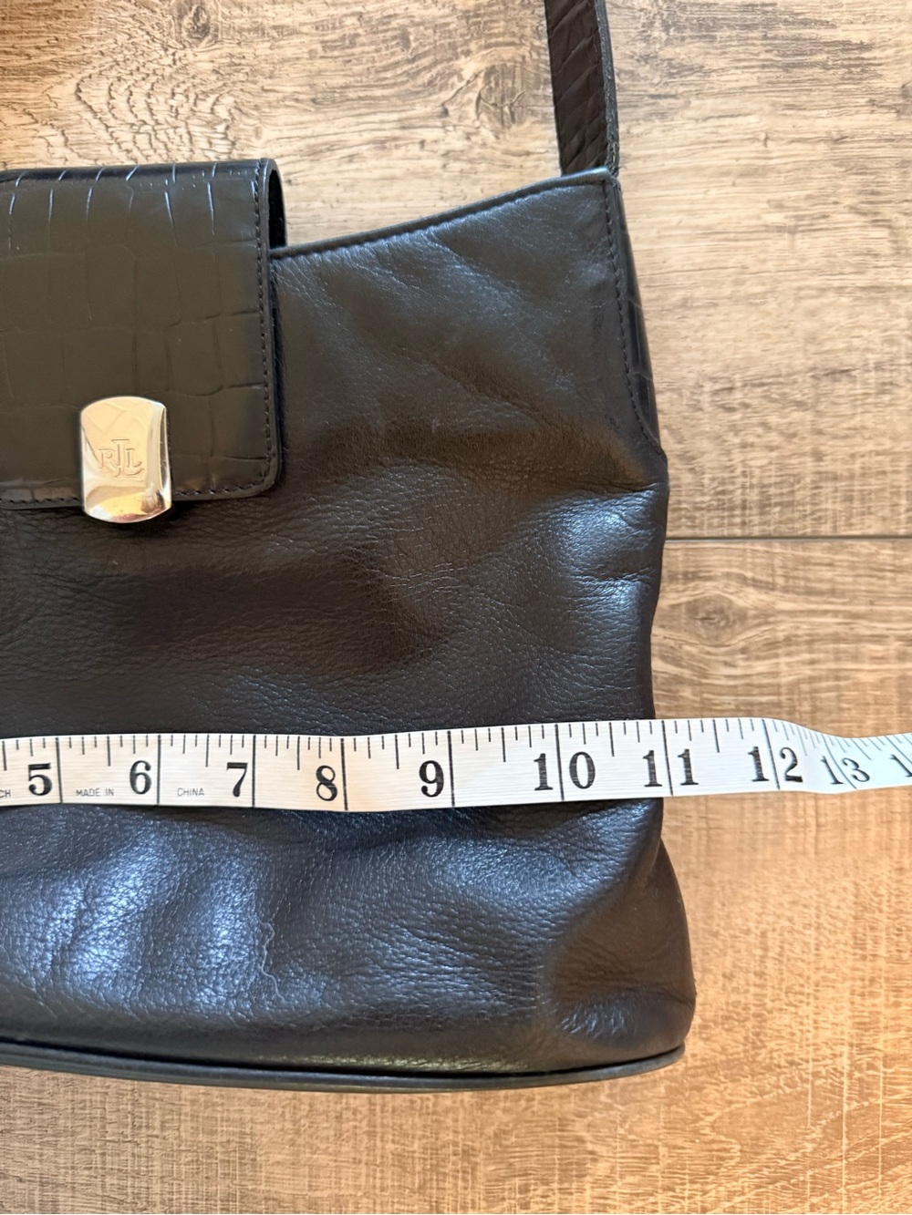 Vintage Ralph Lauren Black Leather Shoulder Bag - Picture 4 of 11